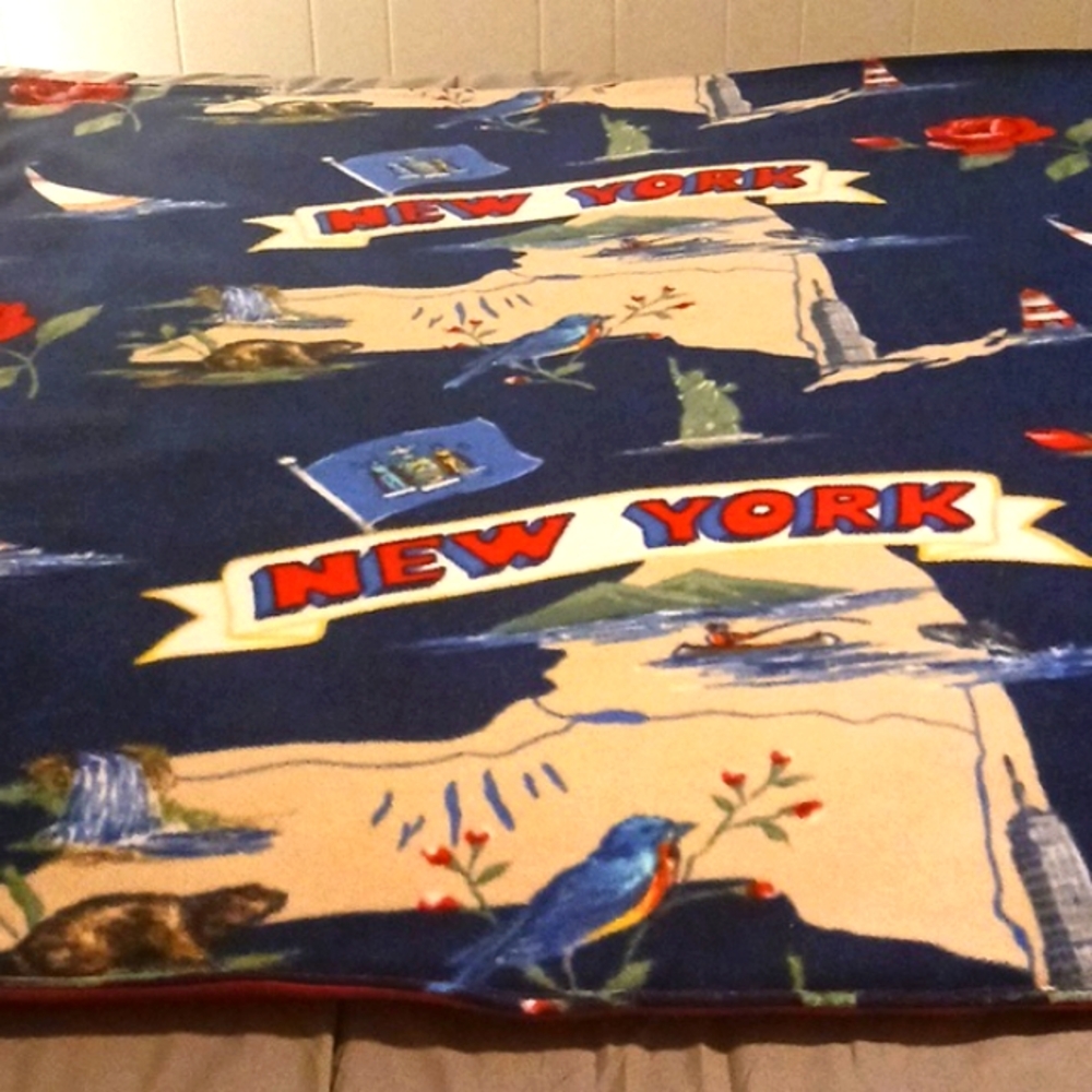 New York themed fleece throw